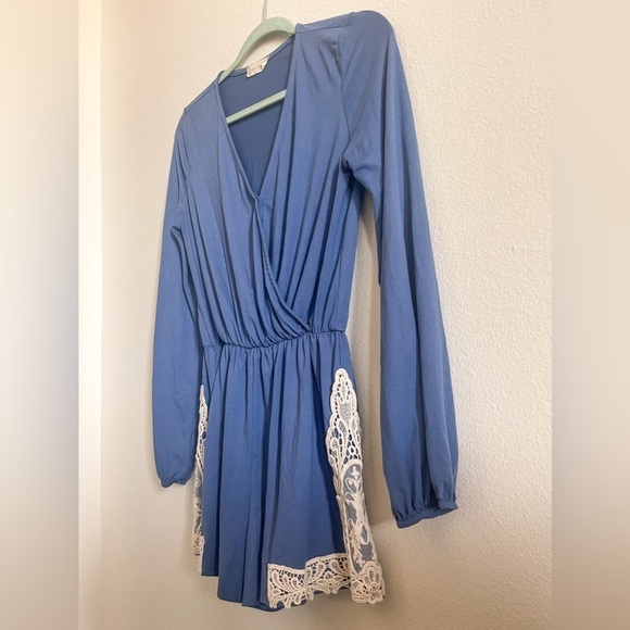 Altar'd State Long Sleeve Crochet Romper, Size Small - Picture 12 of 12